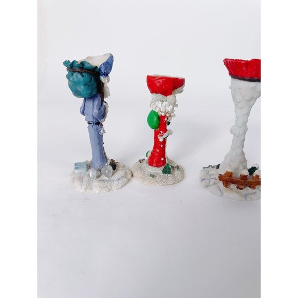 Vintage Santa Claus Candle Holder Set Of 4: Festive Christmas Decor With Santa F - Picture 5 of 16